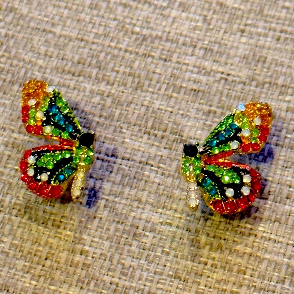 Gorgeous and Stunning Vibrant Color Butterfly Earrings.